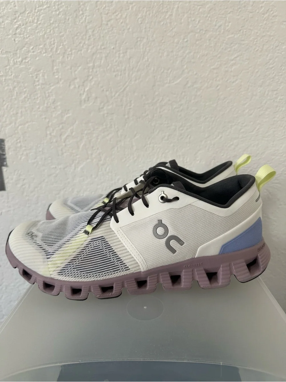 On Running Cloud X3 Shift- White, Lavender & Neon Yellow Accents